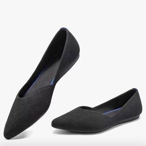 Frank Mully Black Pointed Knit Ballet Flats - Women